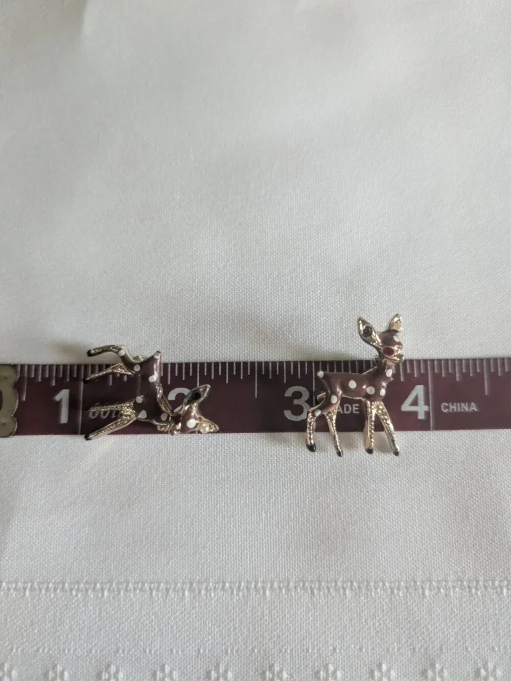 Vintage Late 50s Early 70s Deer Fawn Scatter Pin Brooches Set of Two